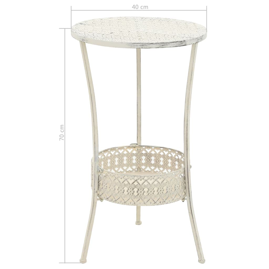 Runder Bistrotisch Vintage Metall Weiß