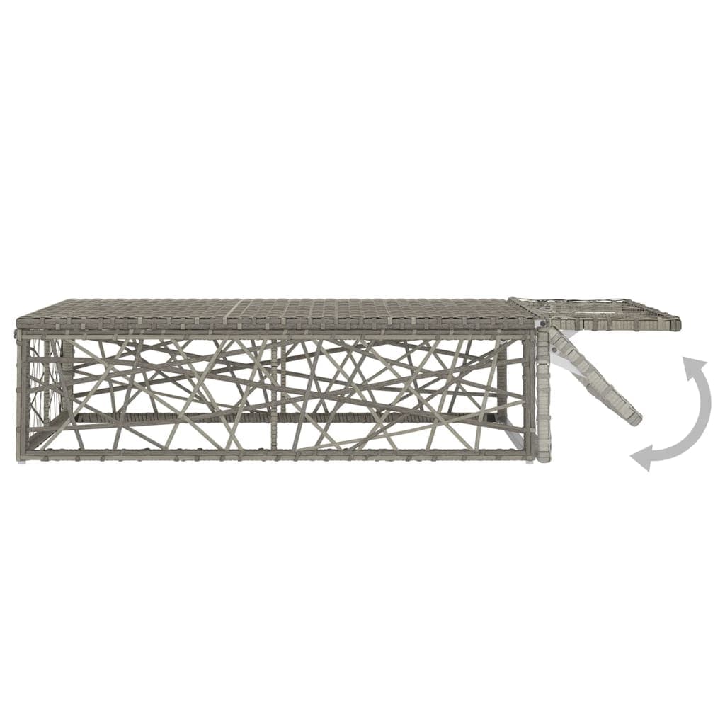 Set da salotto da giardino 2 pezzi in polirattan con cuscini, grigio