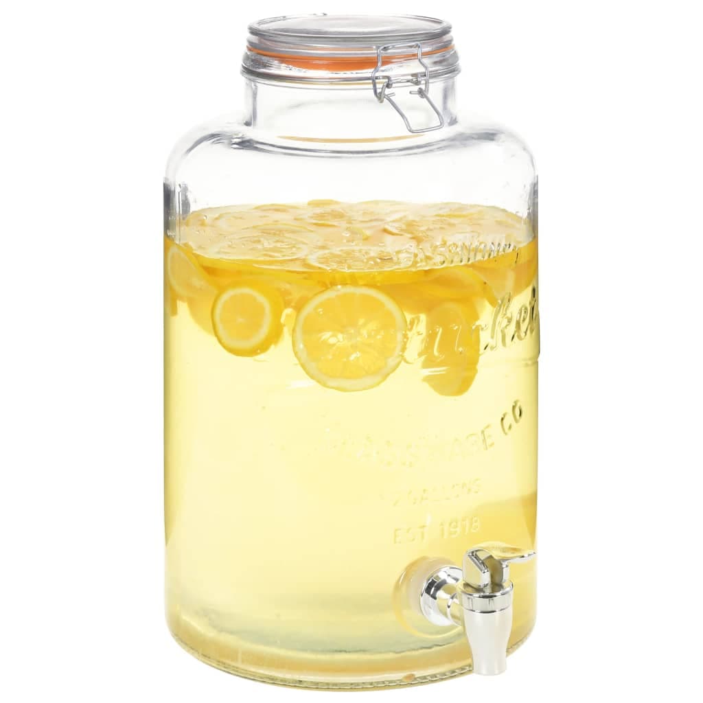 Clear XXL Water Dispenser with Spigot, 8 Liter Glass