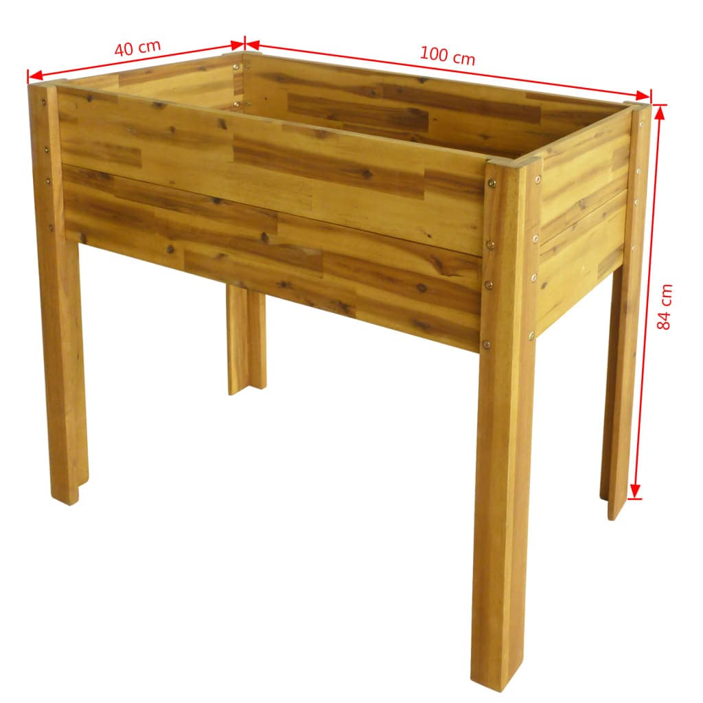 Aiuola rialzata in legno massiccio di acacia