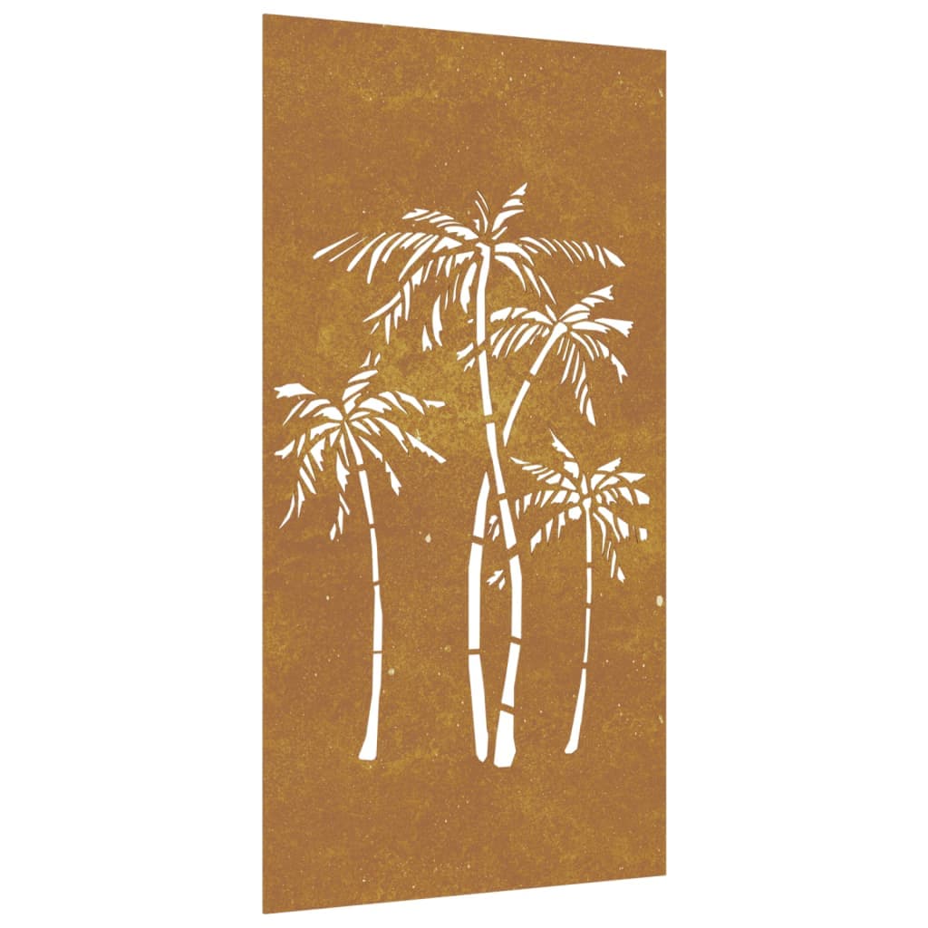Gartenwanddekoration 105x55 cm Cortenstahl Palmen-Design