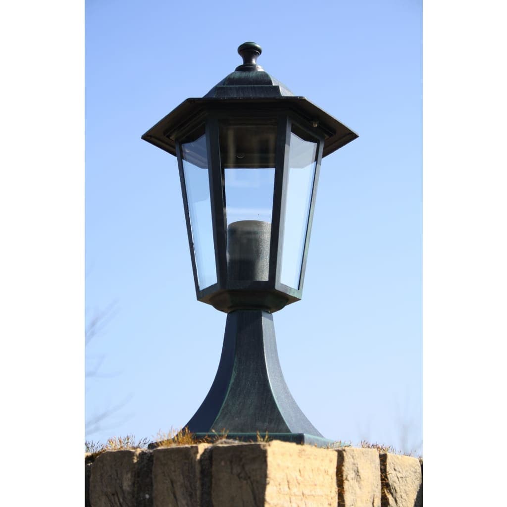 Gartenlaterne in Dunkelgrün und Schwarz aus Aluminium