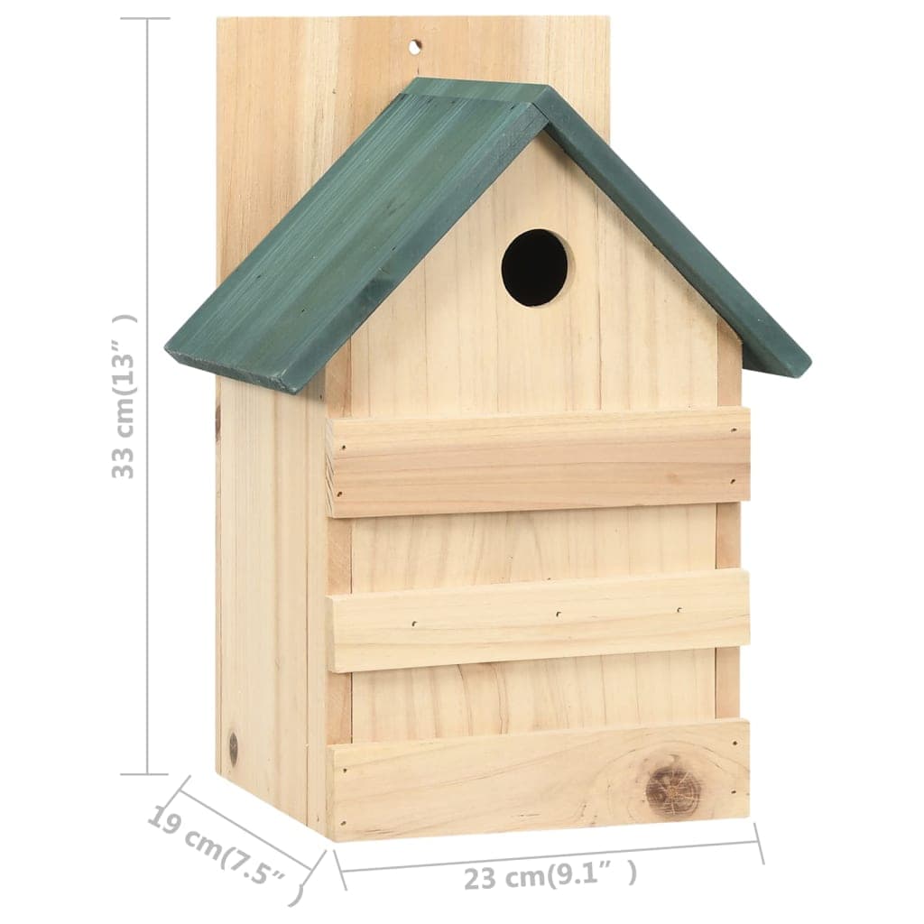 Casette per uccelli in legno di abete, 4 pezzi, 23x19x33 cm