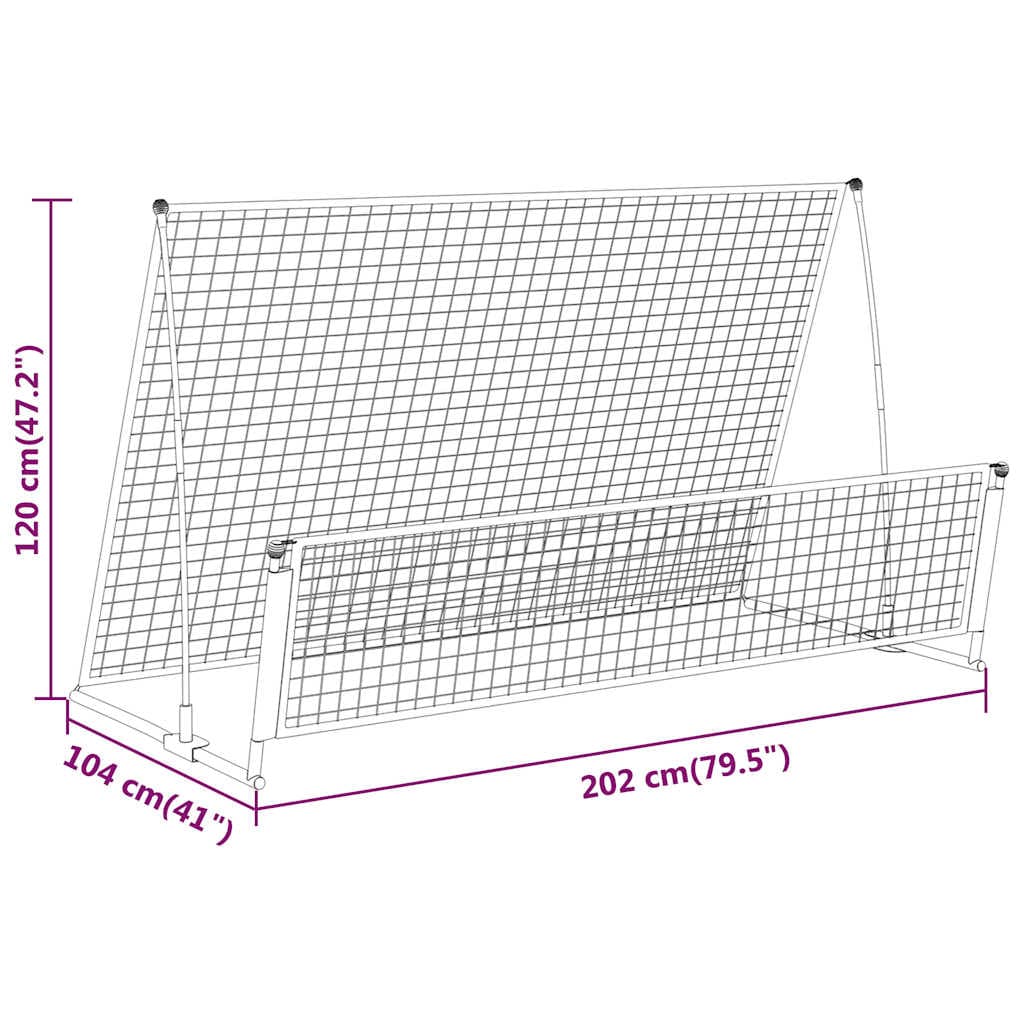 2-in-1 Rebounder und Fußballtor aus Stahl