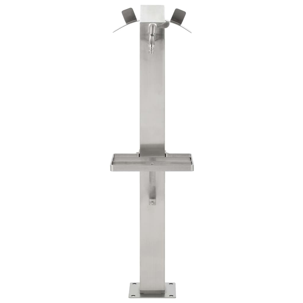 Gartenwassersäule aus Edelstahl, quadratisch, 95 cm