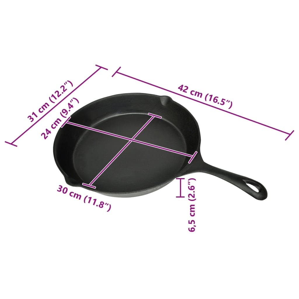Poêle grill en fonte ronde 30 cm