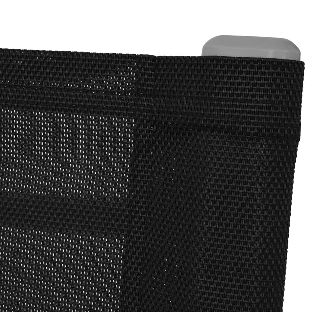 2er Set Garten-Schaukelstühle, Stahl/Textil, Schwarz