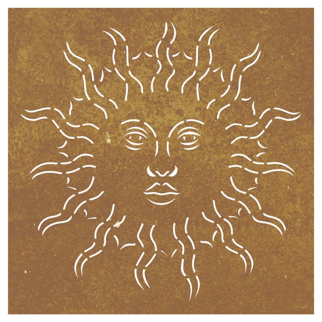 Gartenwanddeko Cortenstahl Sonne 55x55 cm