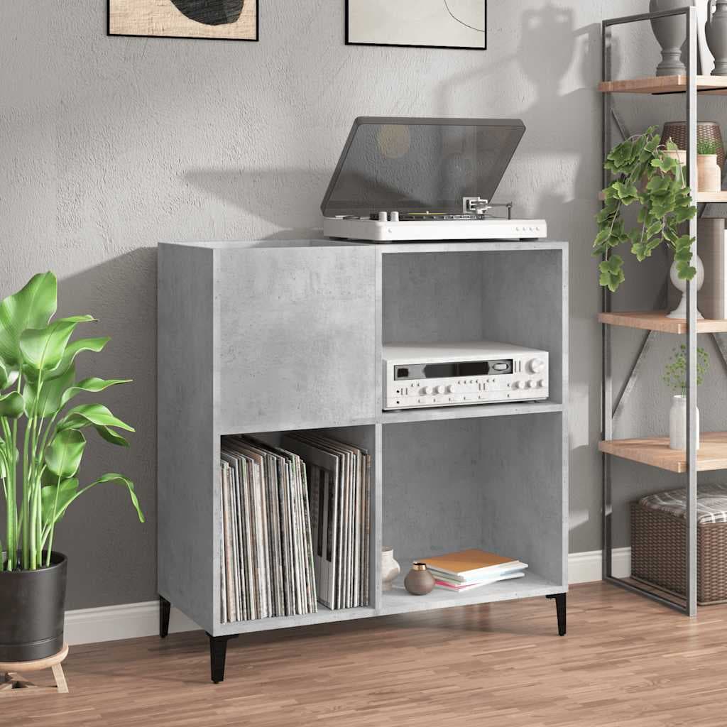 Schallplattenschrank Betongrau 84,5x38x89 cm