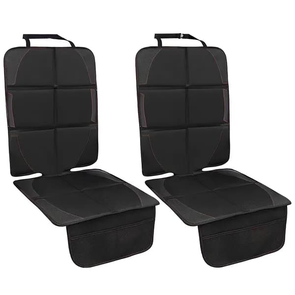 2 Packs Car Seat Protector Cushion Mat Pad With Thick Padding Protector For Child Baby Car Seat Mesh Pockets Non-slip