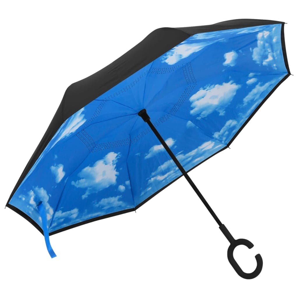 Schwarzer Regenschirm mit C-Griff, 108 cm