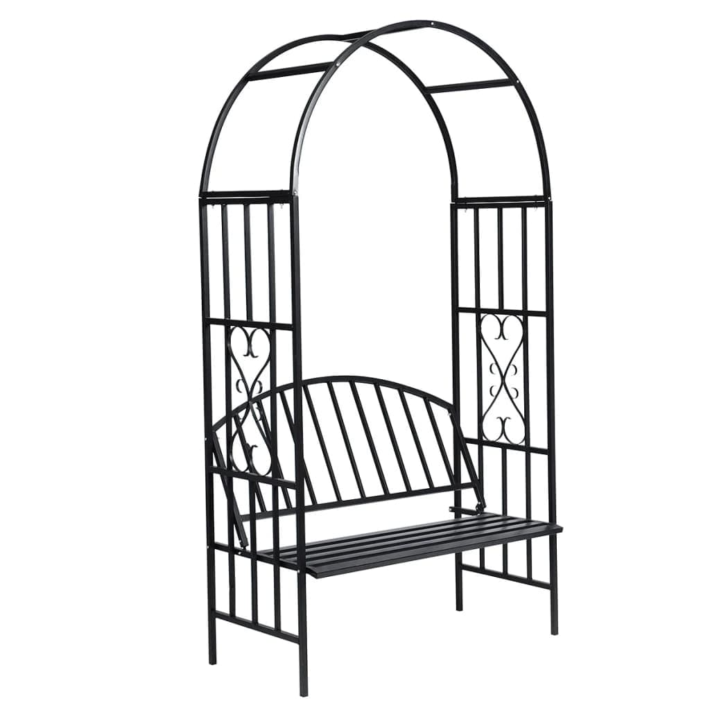 Arco da giardino con panchina in metallo