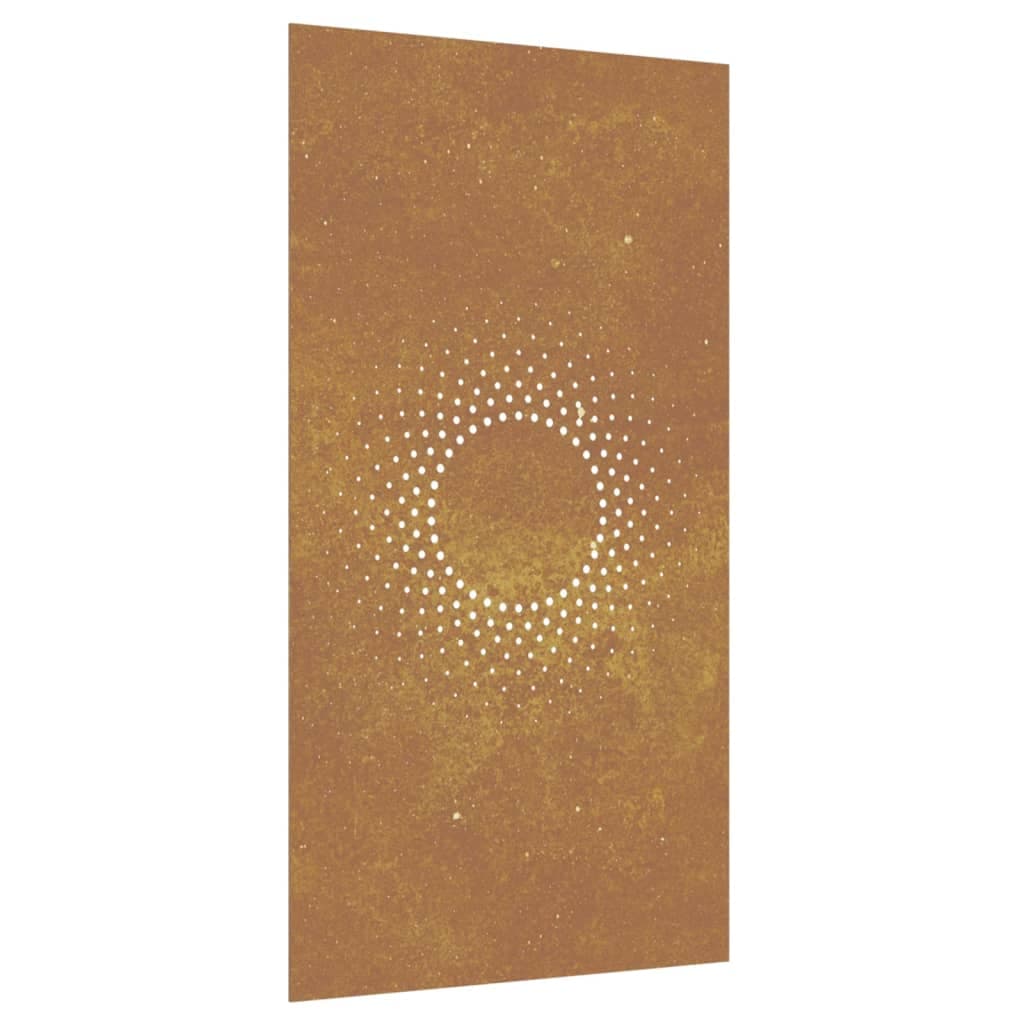 Decorazione da parete per giardino 105x55 cm acciaio corten sole