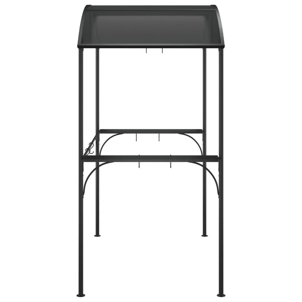 Grillpavillon mit Seitenablagen Anthrazit 220x115x230 cm Stahl