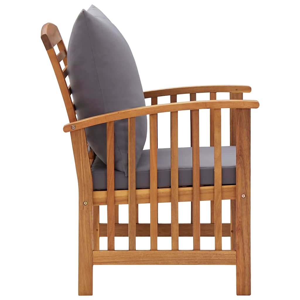Set di 2 sedie da giardino in acacia con cuscini