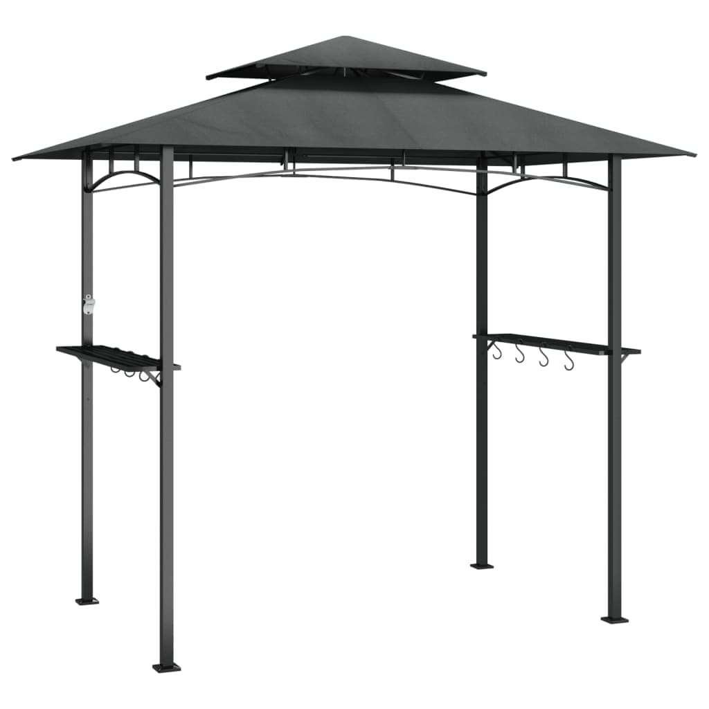 Grillpavillon mit Seitenablagen Anthrazit 240x150x243 cm Stahl