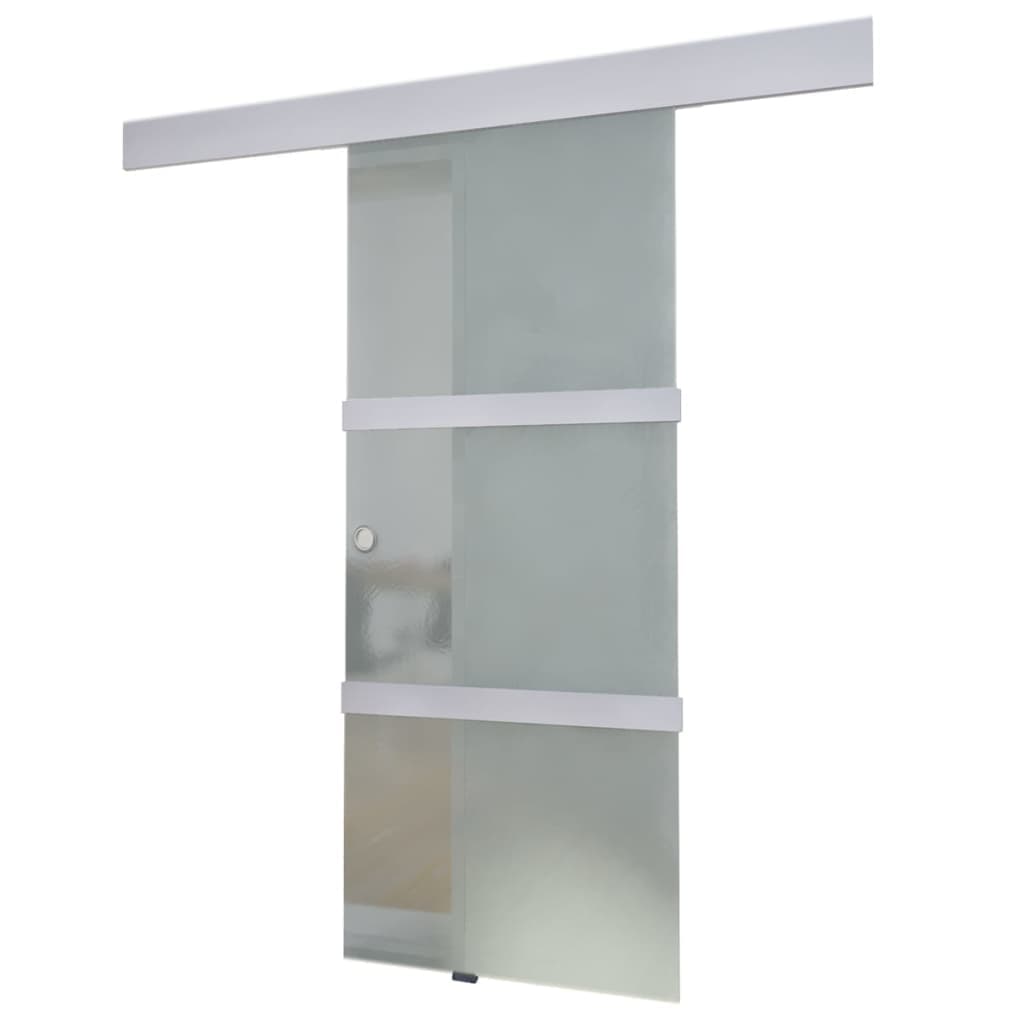 Puerta corredera vidrio aluminio 178 cm plata