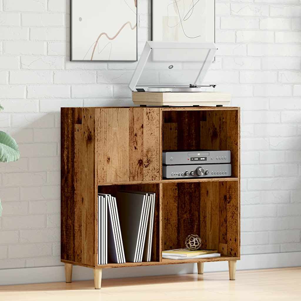 Mobile per dischi, effetto legno recuperato, 84,5x38x89 cm