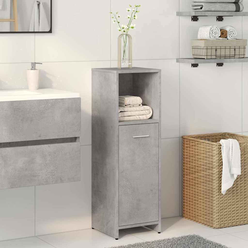 Badezimmerschrank in Betongrau, 30x30x95 cm, Holzwerkstoff