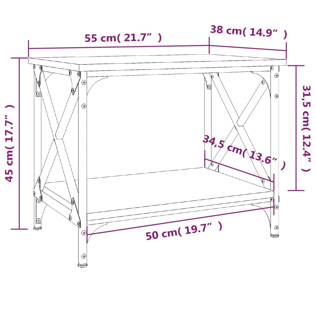 Beistelltisch Sonoma Eiche 55cm Holzwerkstoff