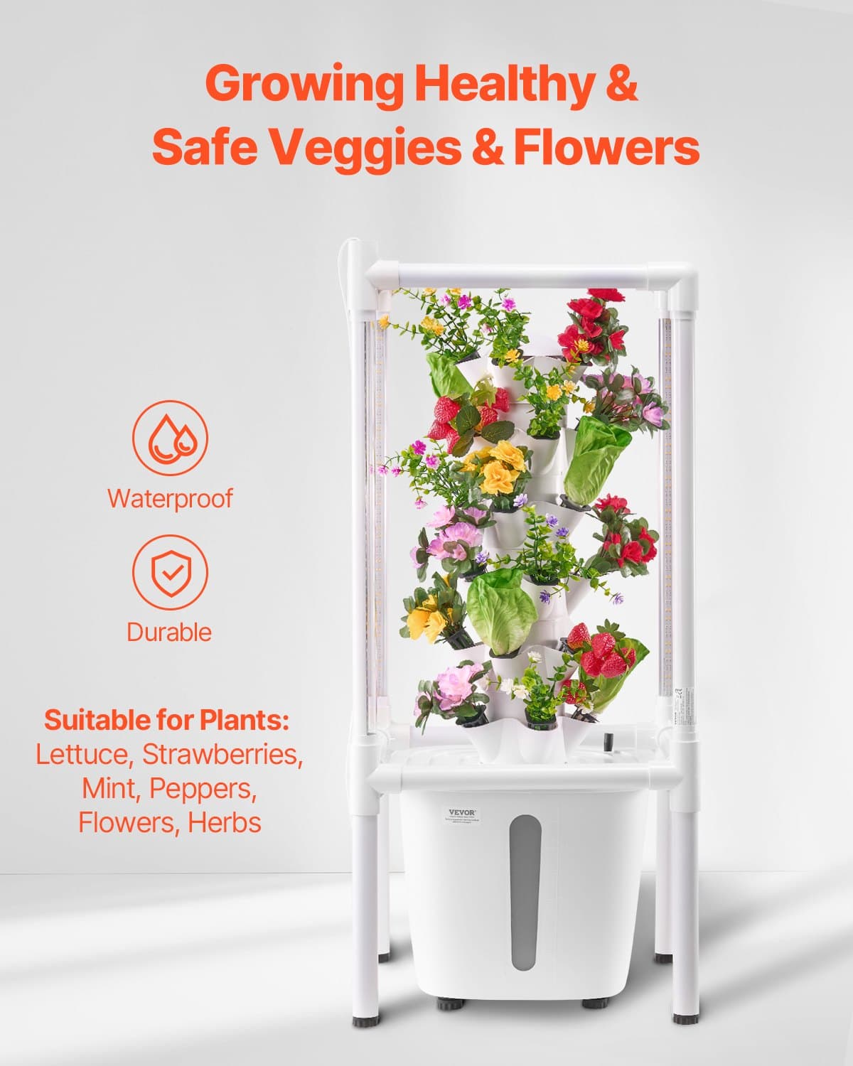 Hydroponisches Anbausystem mit Wachstumslicht für 30 Pods Indoor-Hydroponik-Turmgarten