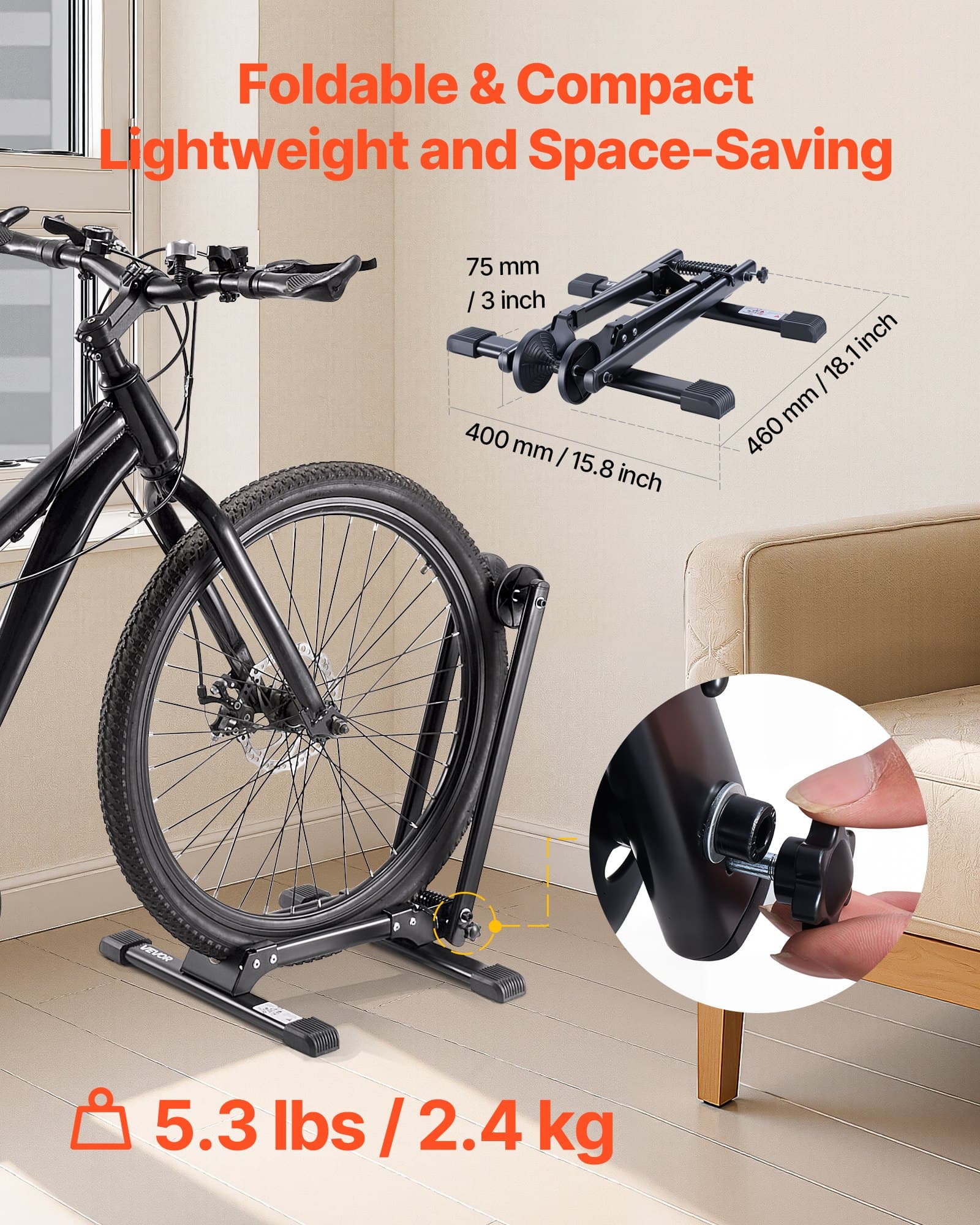 Supporto per biciclette pieghevole per mountain bike e road bike da 20 a 29 pollici, 2 pack di stand di storage