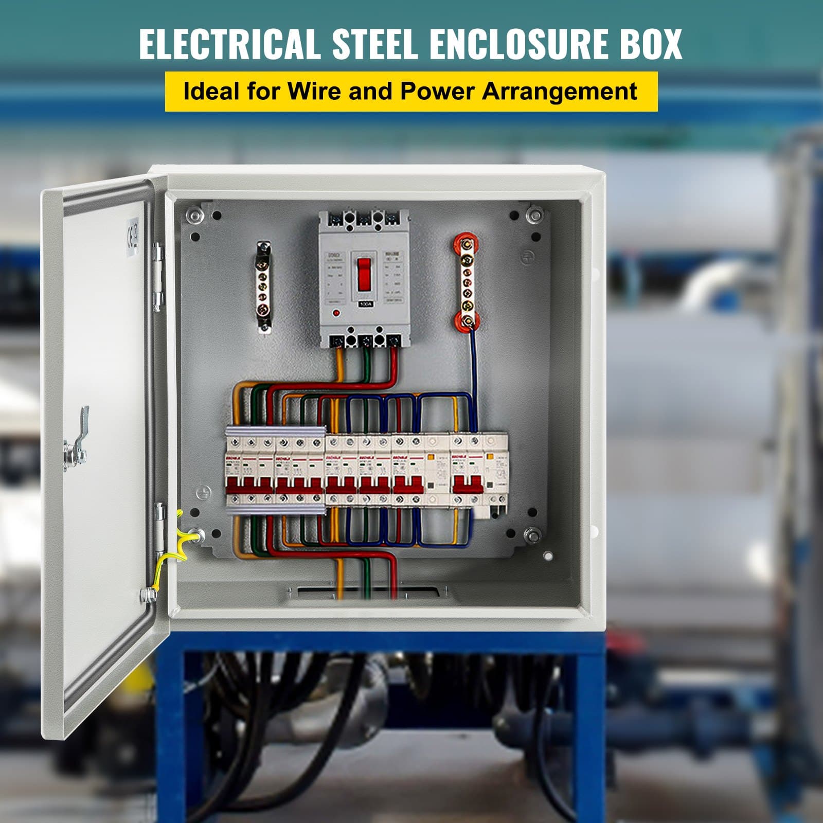 NEMA Steel Enclosure, 20 X 20 X 6'' NEMA 4X Steel Electrical Box, IP66 Waterproof & Dustproof, Outdoor/Indoor Electrical Junction Box, With Mounting P