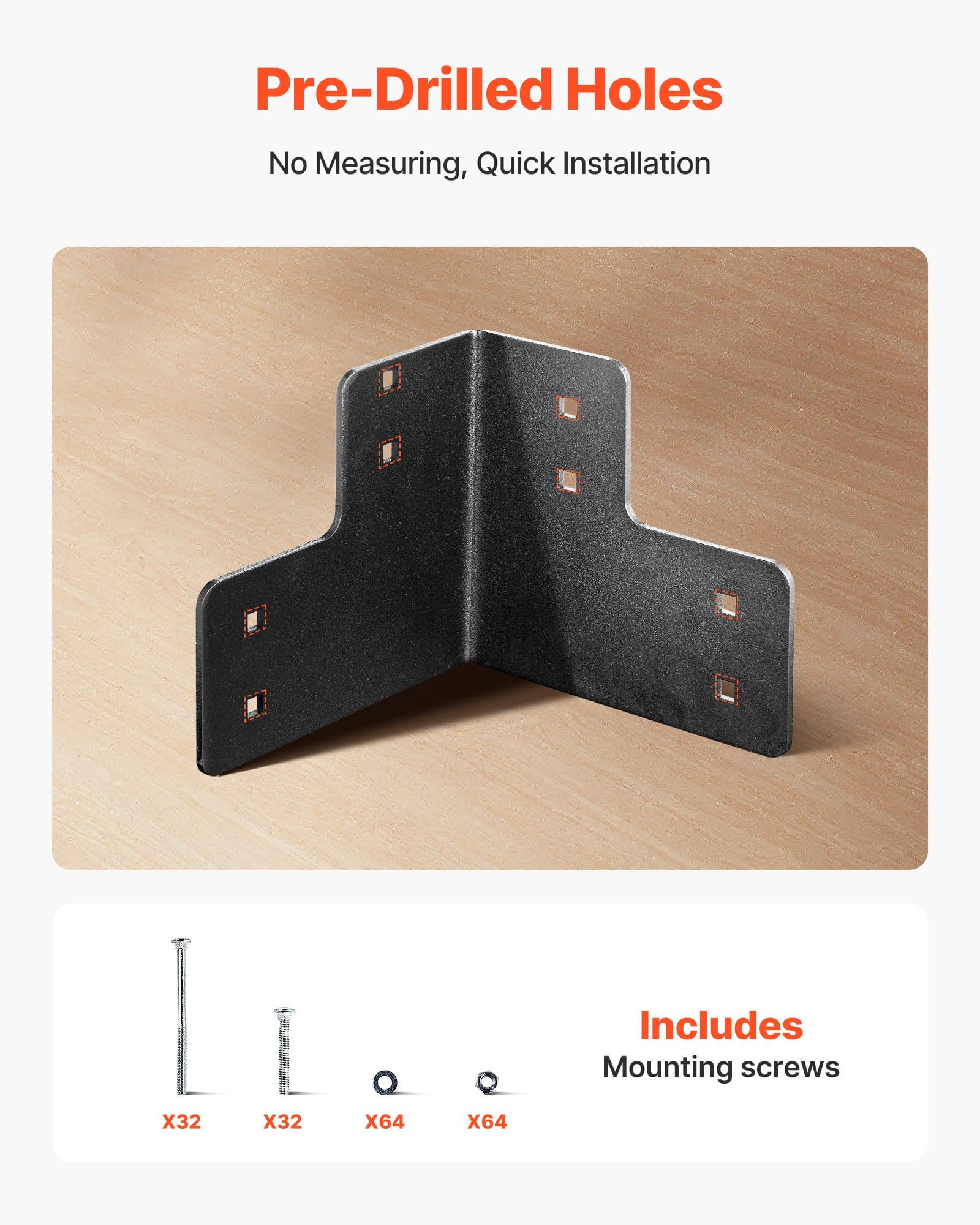Kit di 8 pezzi di supporti d'angolo per banco da lavoro 6,5x6,5x6,5 pollici/165x165x165 mm