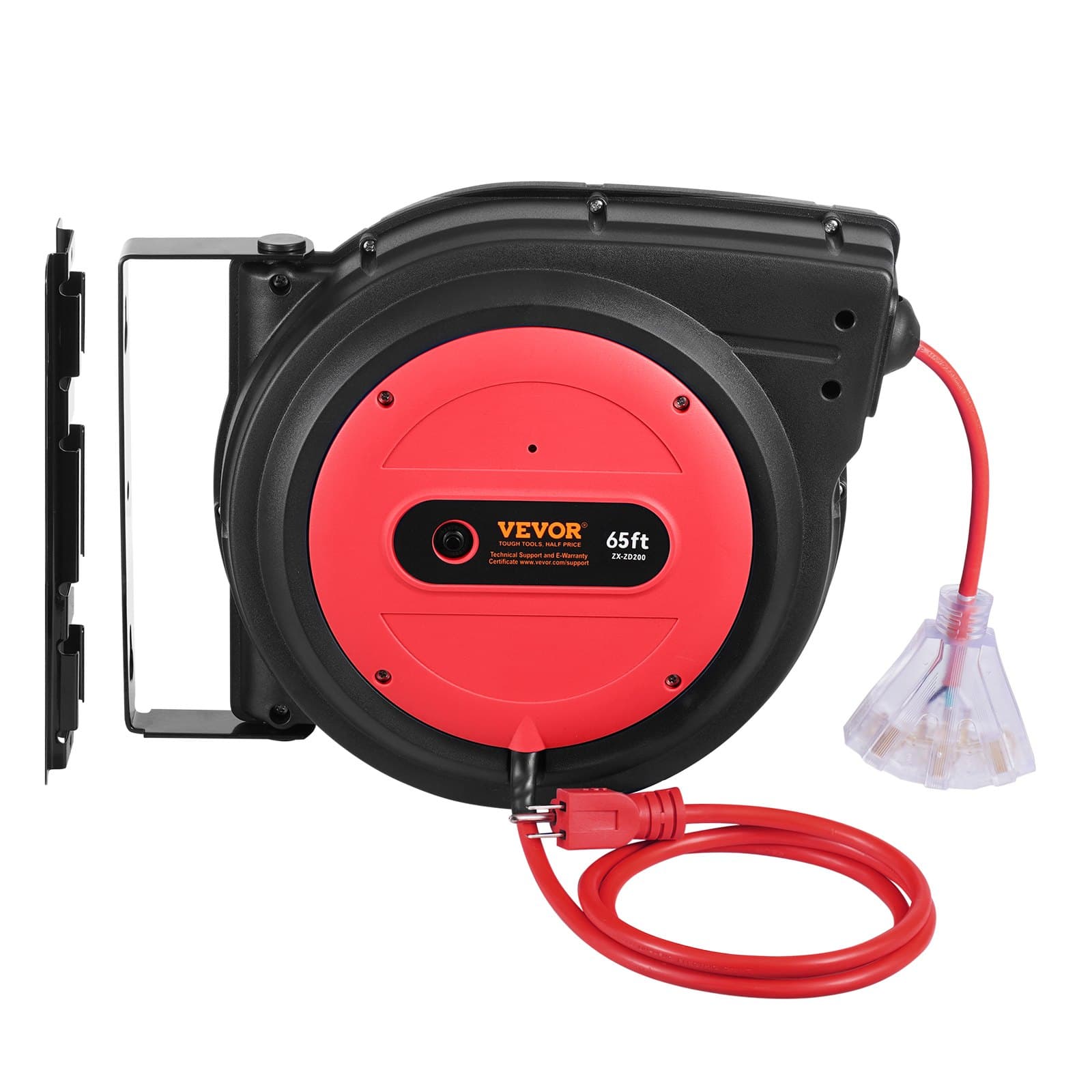 65FT Retractable Extension Cord Reel 12AWG/3C SJTOW