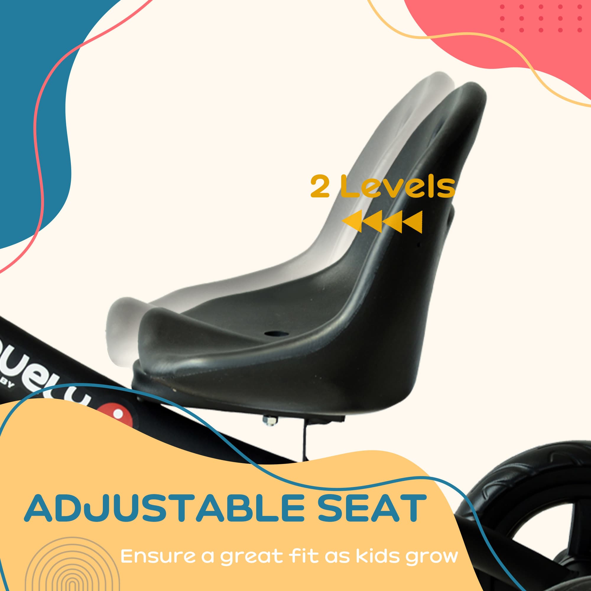 Tricycle de loisirs pour enfants avec sonnette, noir