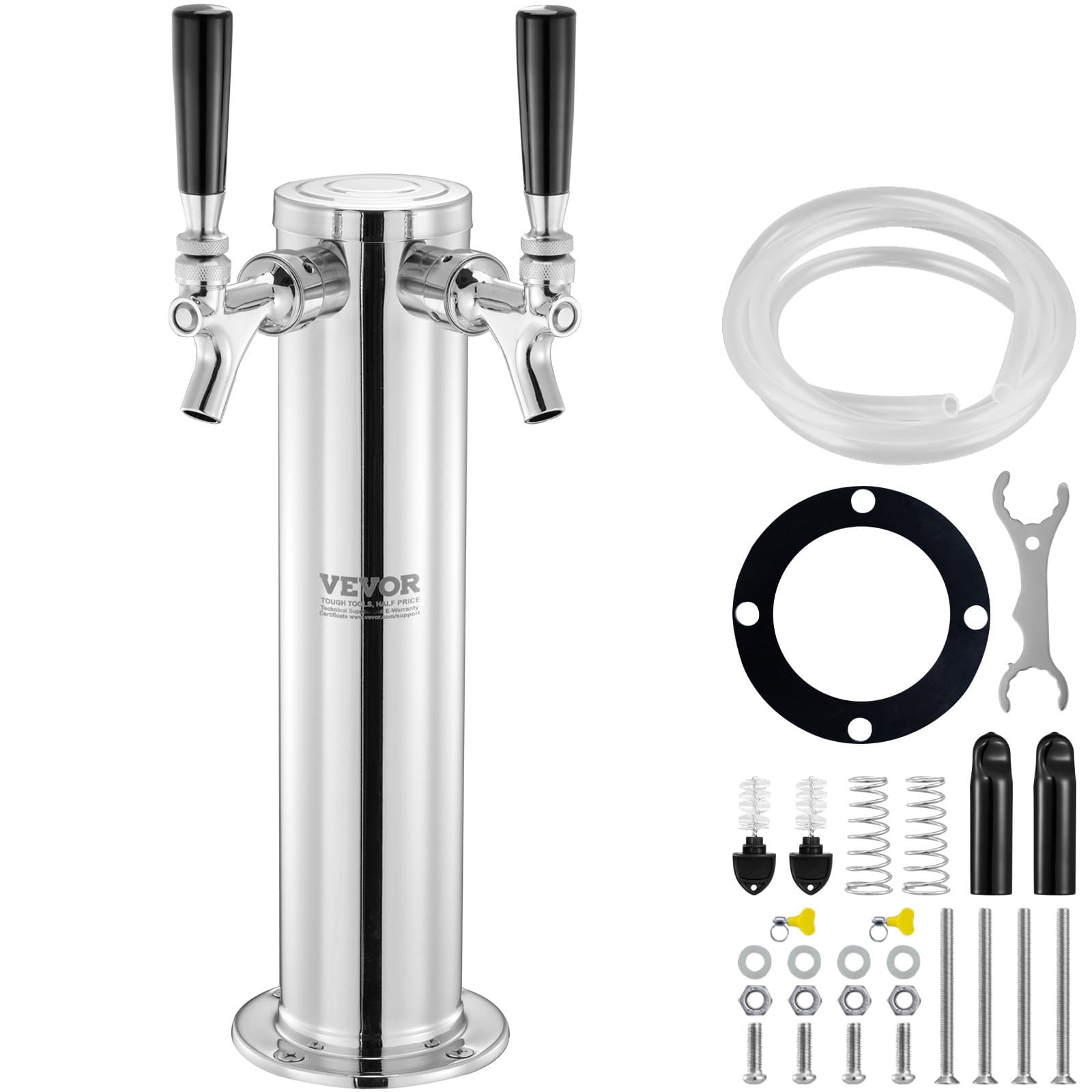 Stainless Steel Beer Draft Tower with Two Taps