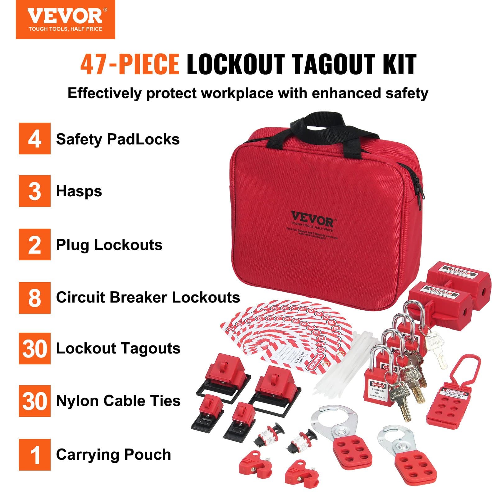 Elektrisches Lockout-Tagout-Set mit 47 Teilen