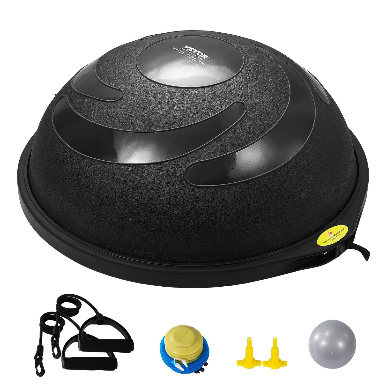 Halb-Gymnastikball-Trainer 66 cm mit Widerstandsbändern