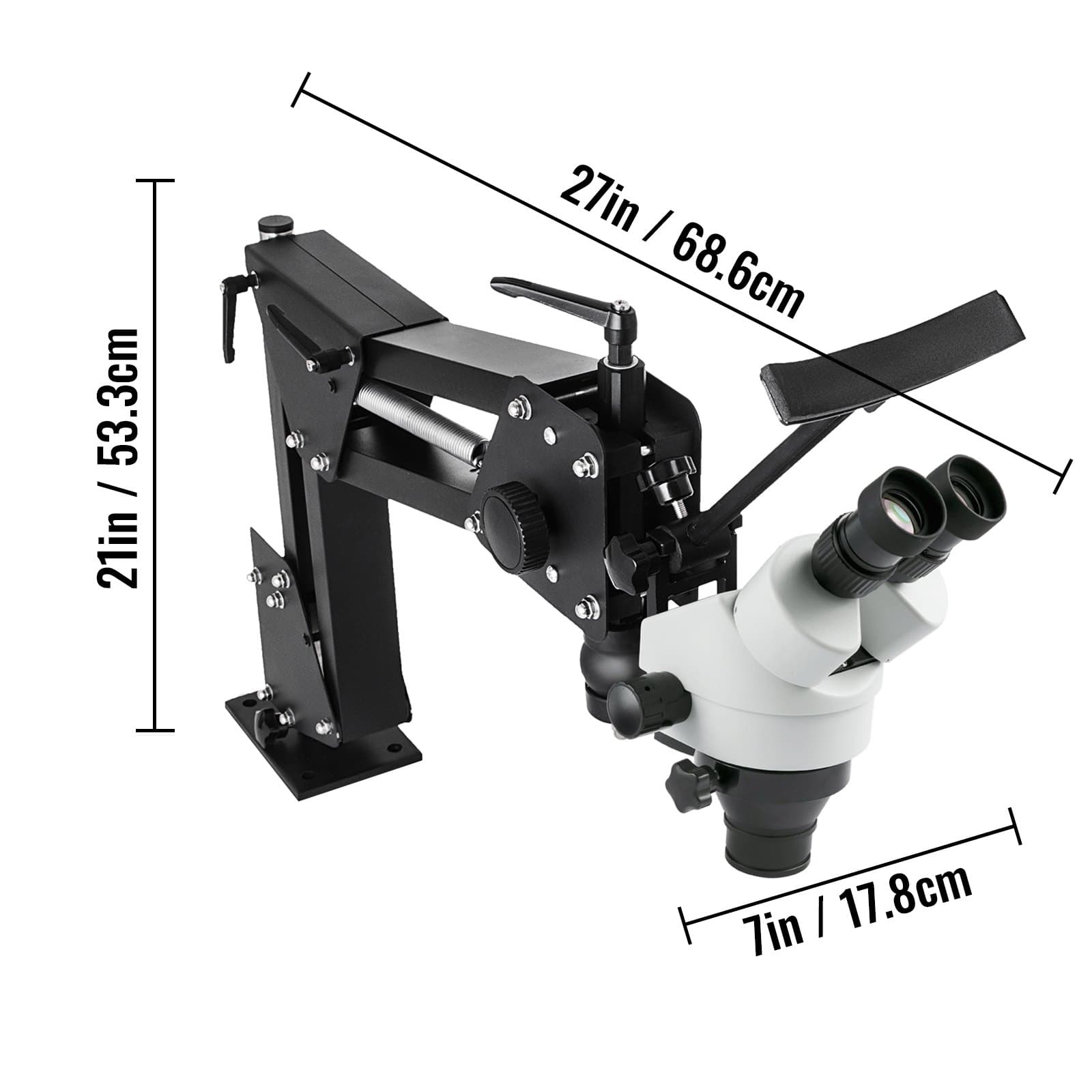 Microscopio estéreo trinocular zoom WF10X 20 mm, 3,5X-90X