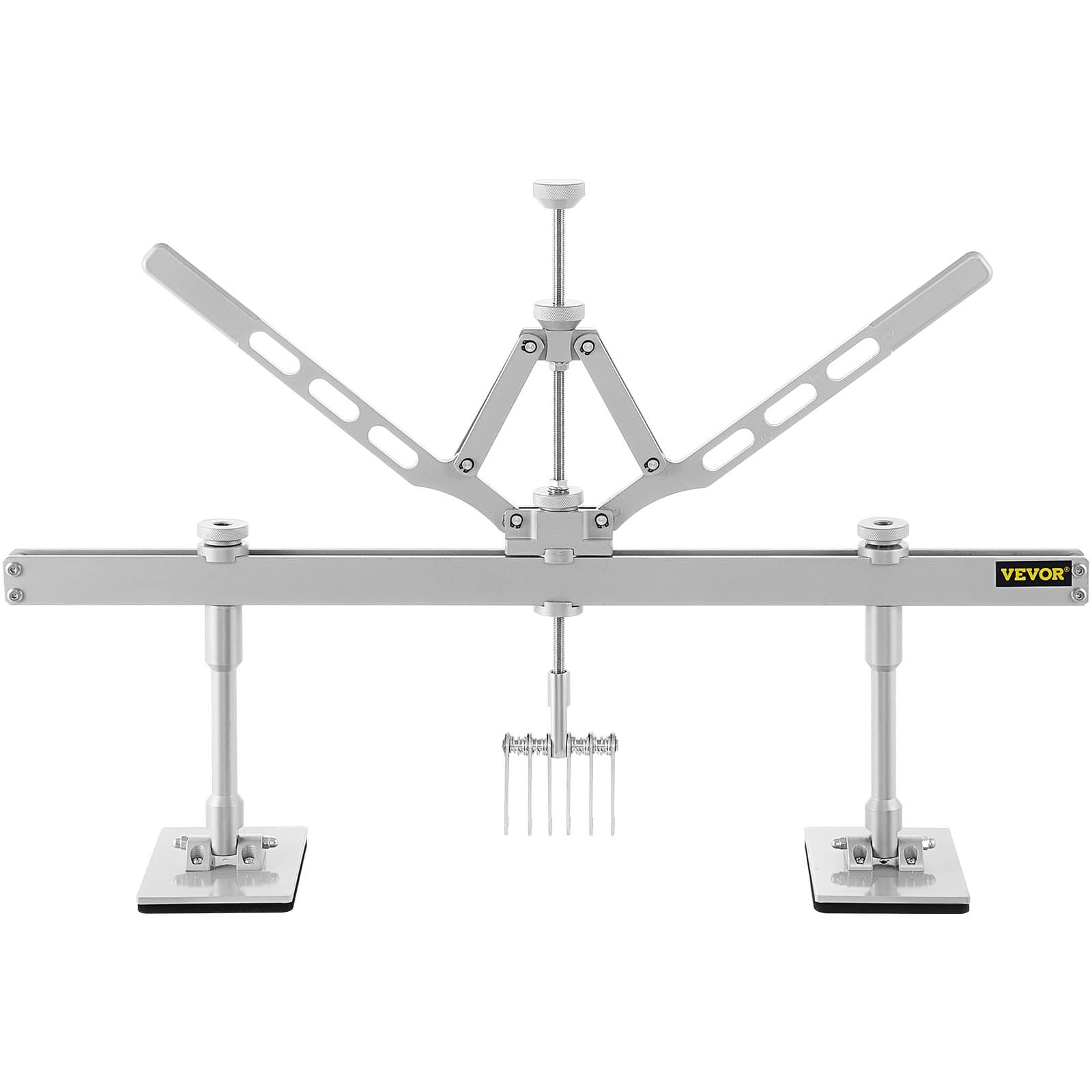Dent Puller Lever Set with 6 Claw Hooks, 75 cm, for Aluminium and Steel