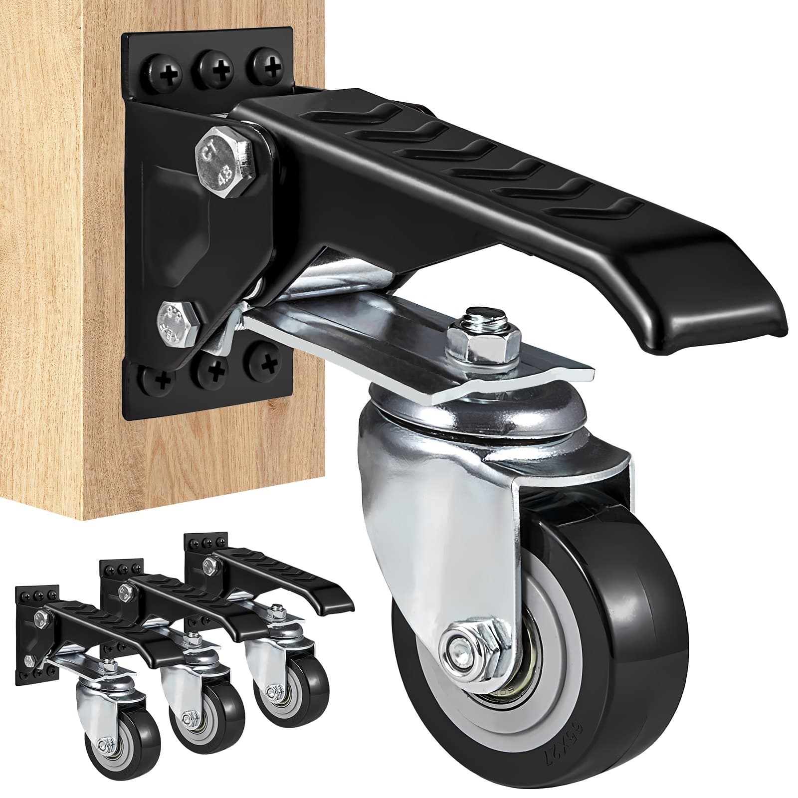4er-Set Lenkrollen Werkbank, 74,8 kg Tragfähigkeit