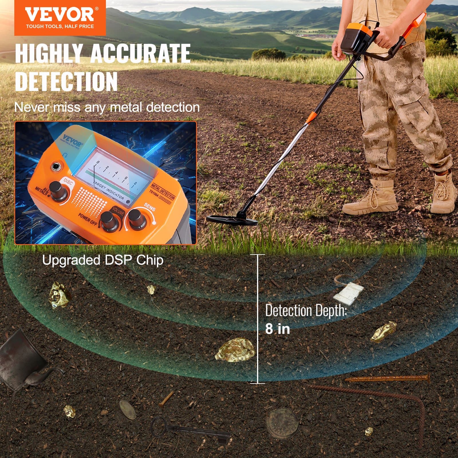 Kit détecteur de métaux multifonction pour adultes avec accessoires