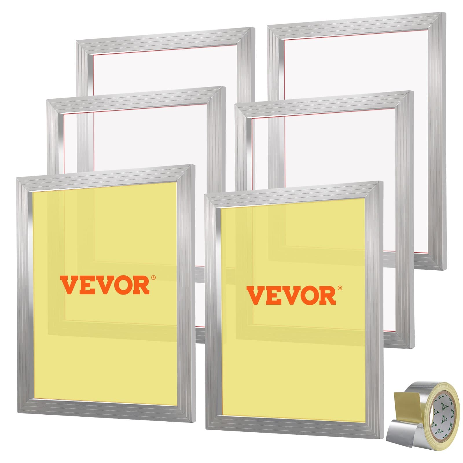 Screen Printing Kit, 6 Aluminum Screen Printing Frames, 50.8 x 61 cm, 110 Mesh