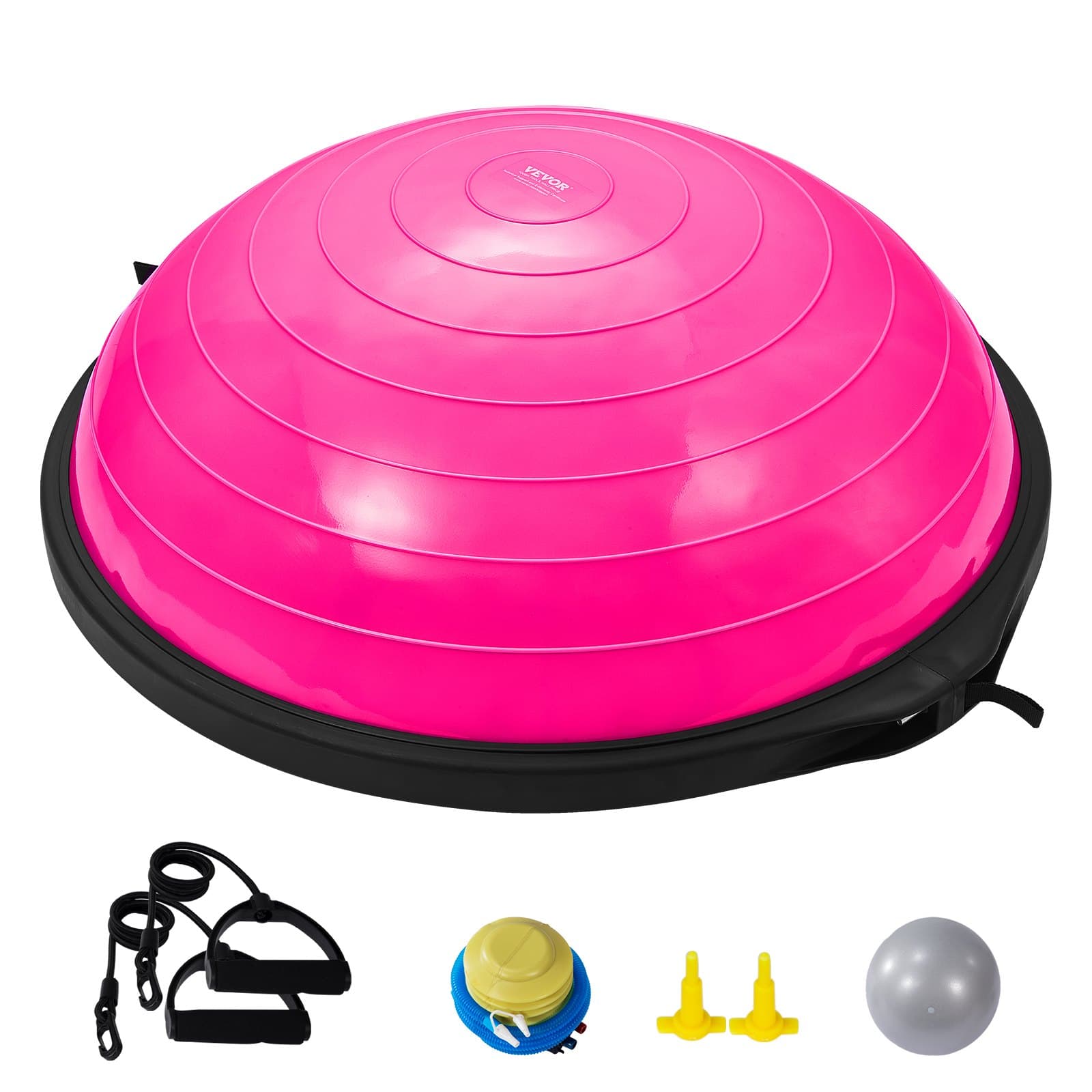 Halb-Gymnastikball mit Widerstandsbändern und Fußpumpe