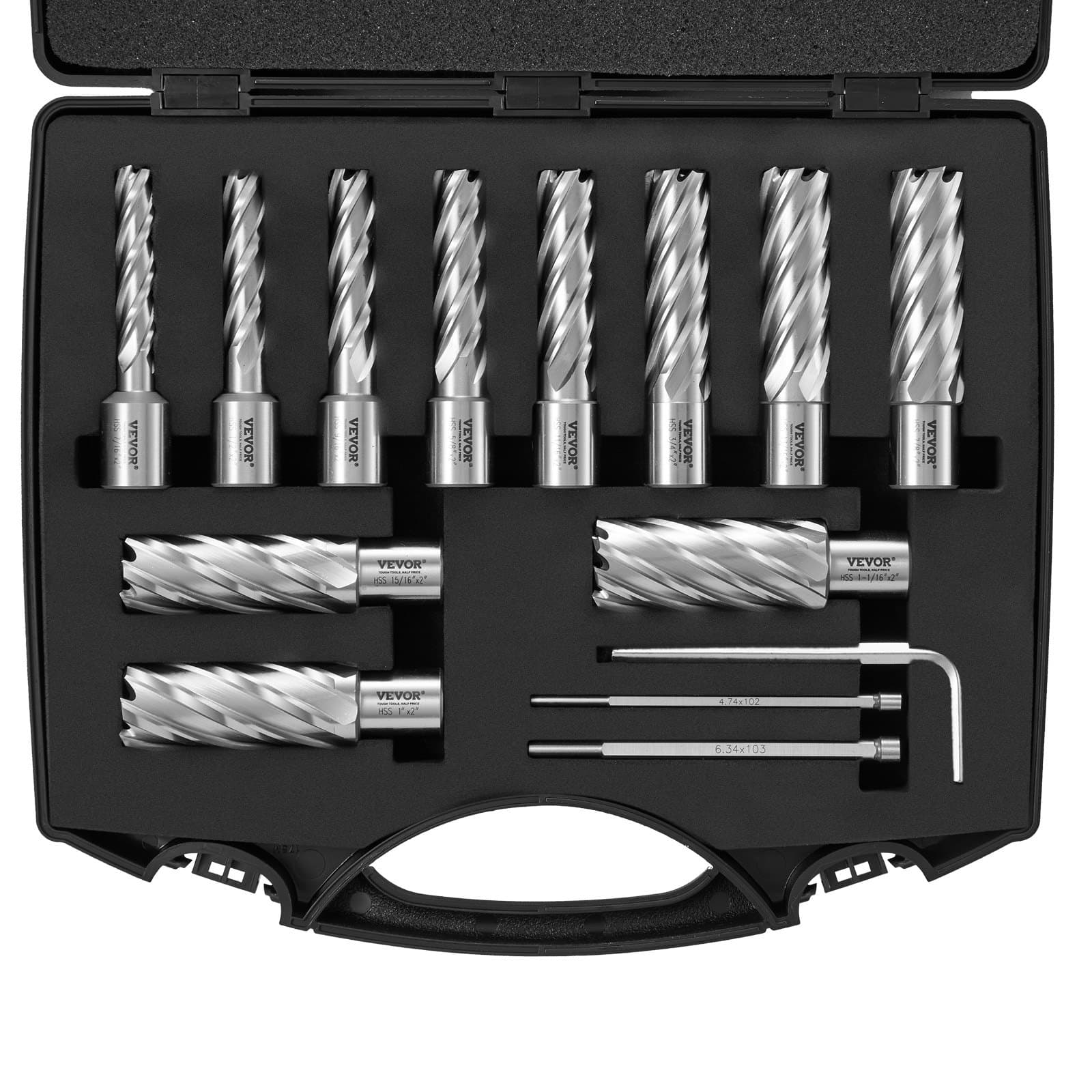 Kronenbohrer-Set Metall 13-teilig, 7/16 bis 1-1/16 Zoll