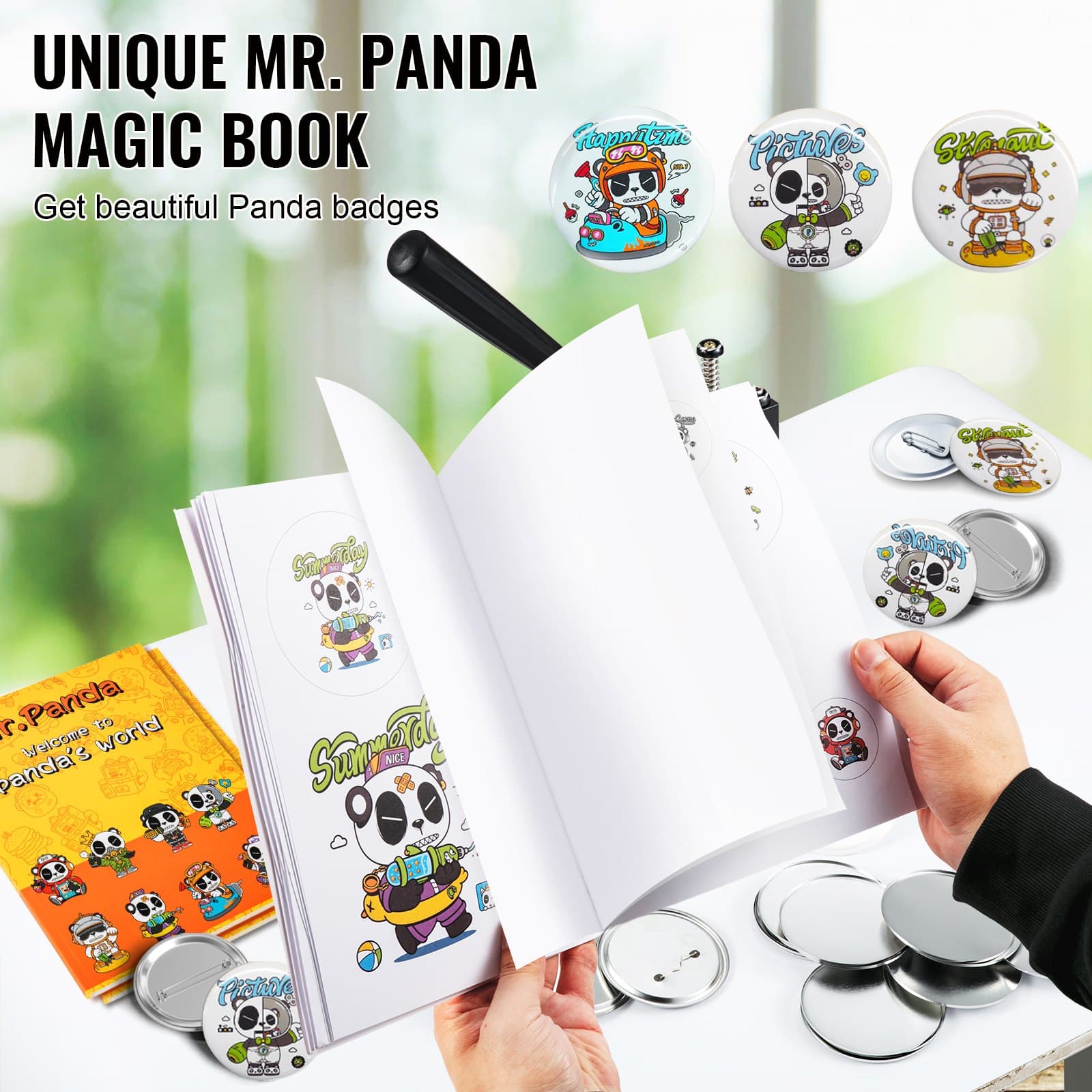 Button maker set 7.62 cm with 500 button parts