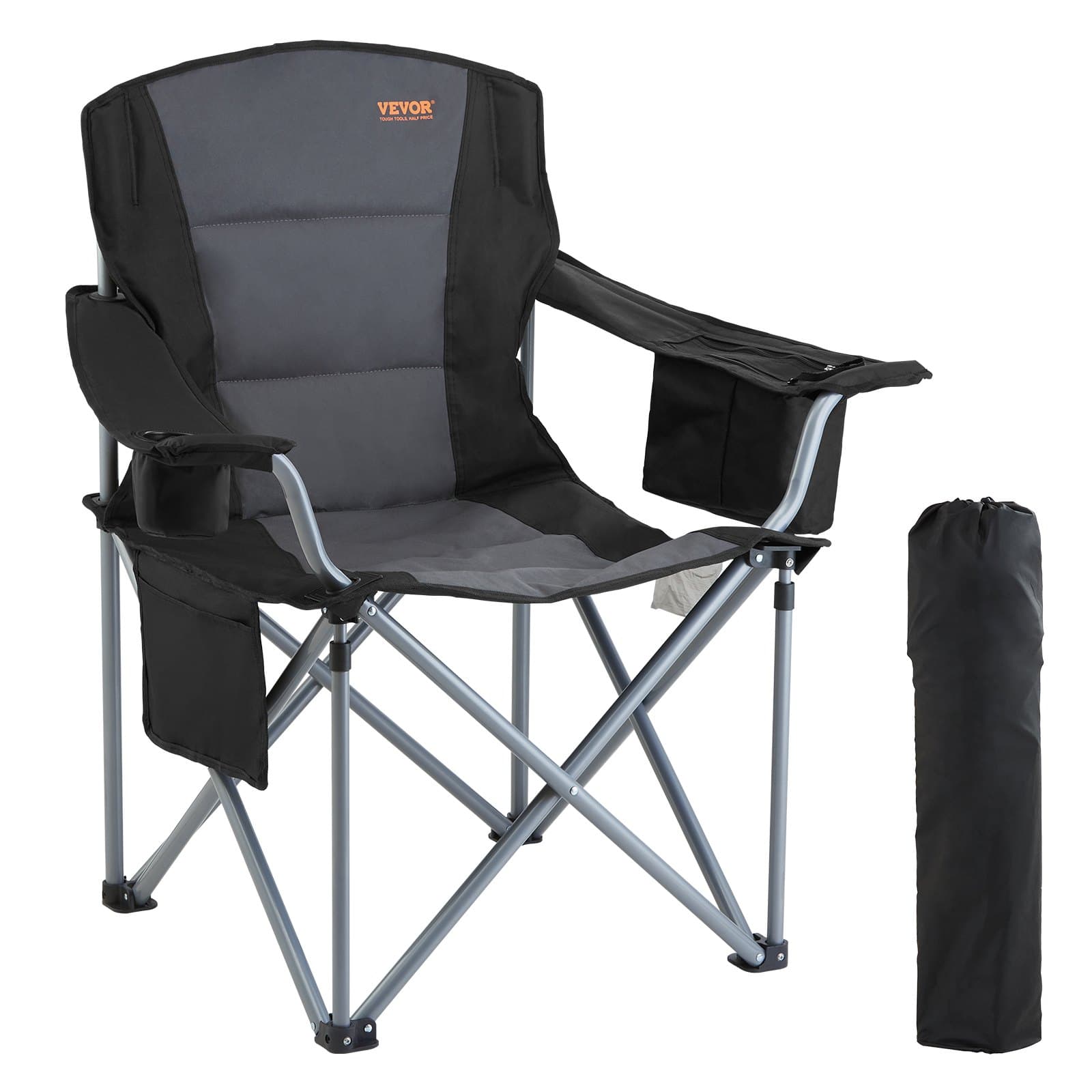 Chaise camping pliable avec porte-gobelets