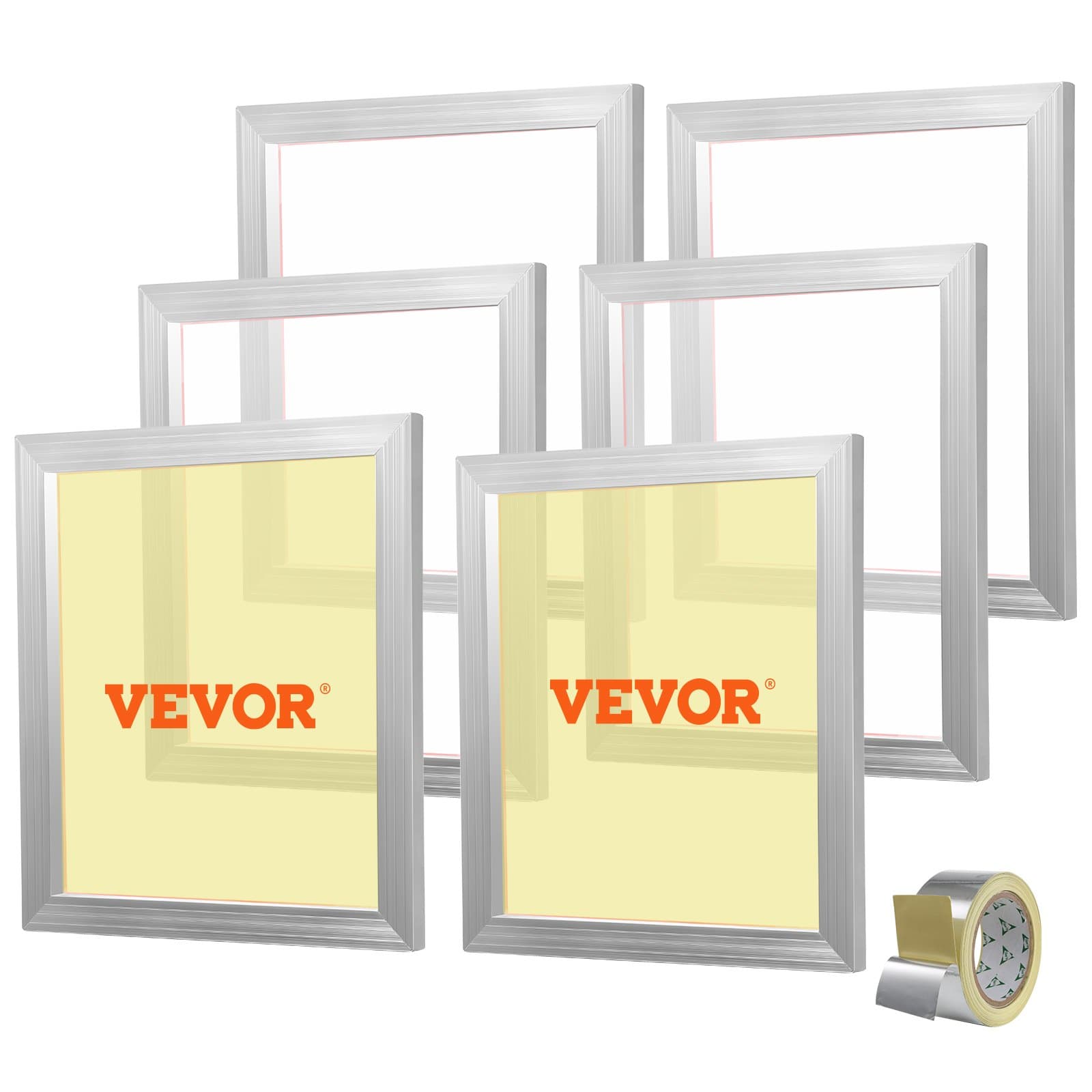 Screen Printing Kit with 6 Aluminum Frames 18x20 Inch