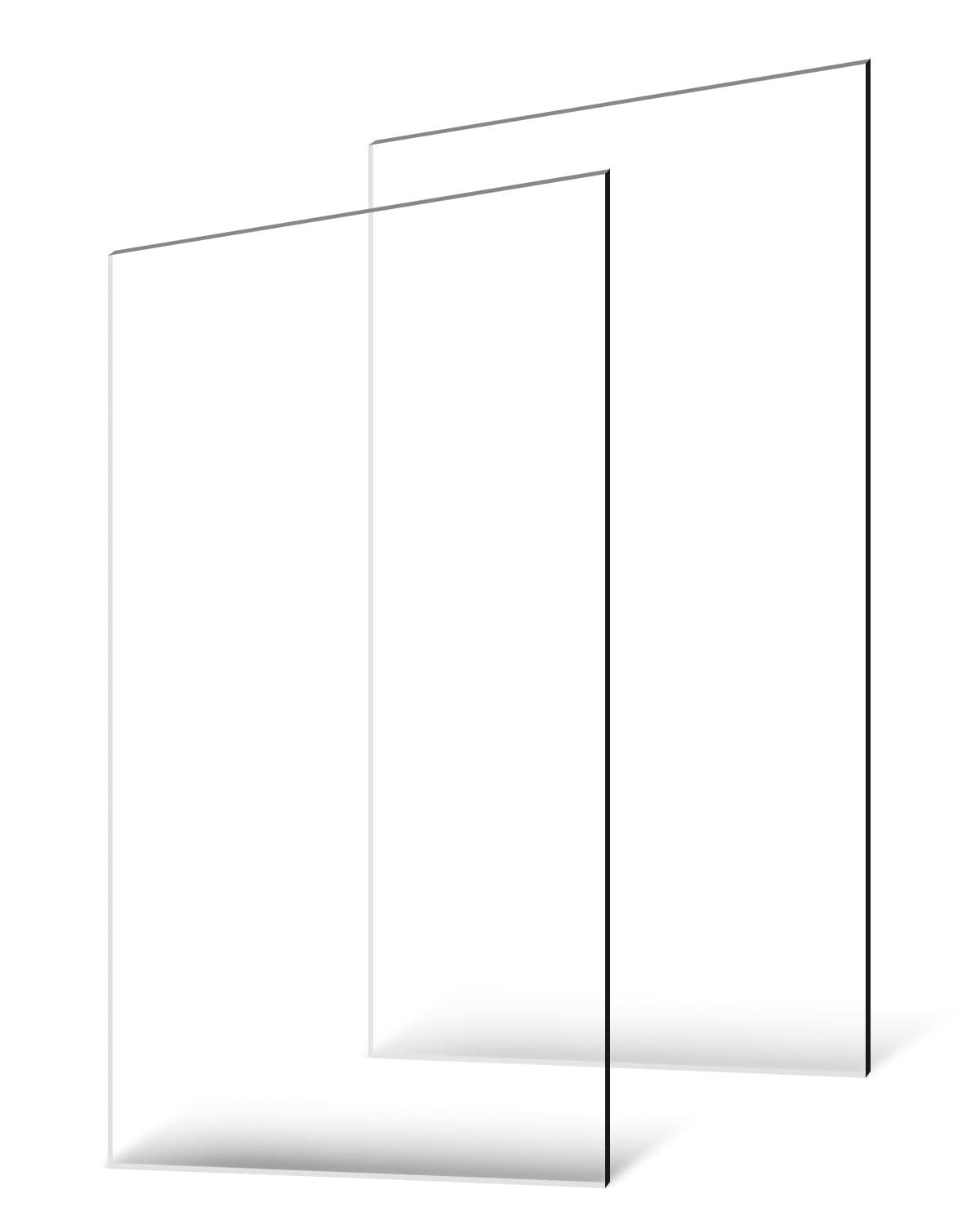 Acrylic Plexiglass Sheets, 2-Pack, 610x1219 mm, 3 mm, Clear