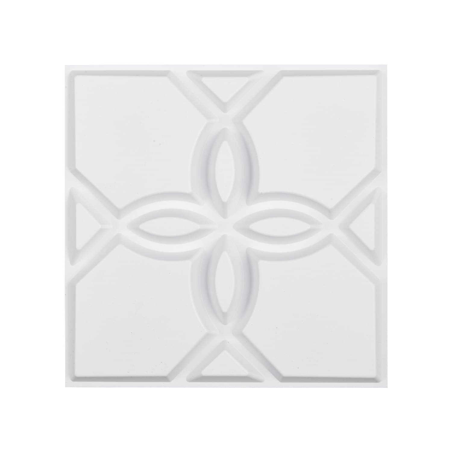 3D-Wandpaneele, 33er-Set, 30x30 cm, PVC, Blumen, Mattweiß