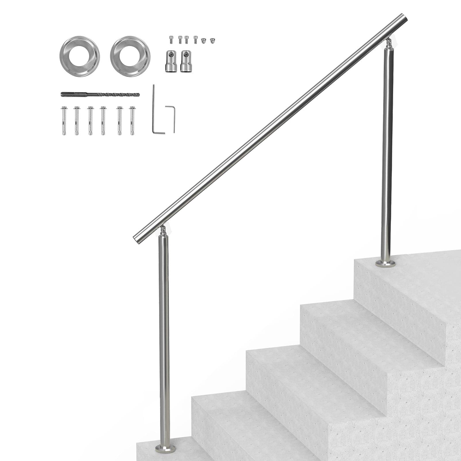Edelstahl Handlauf-Set 150 cm für Außentreppen