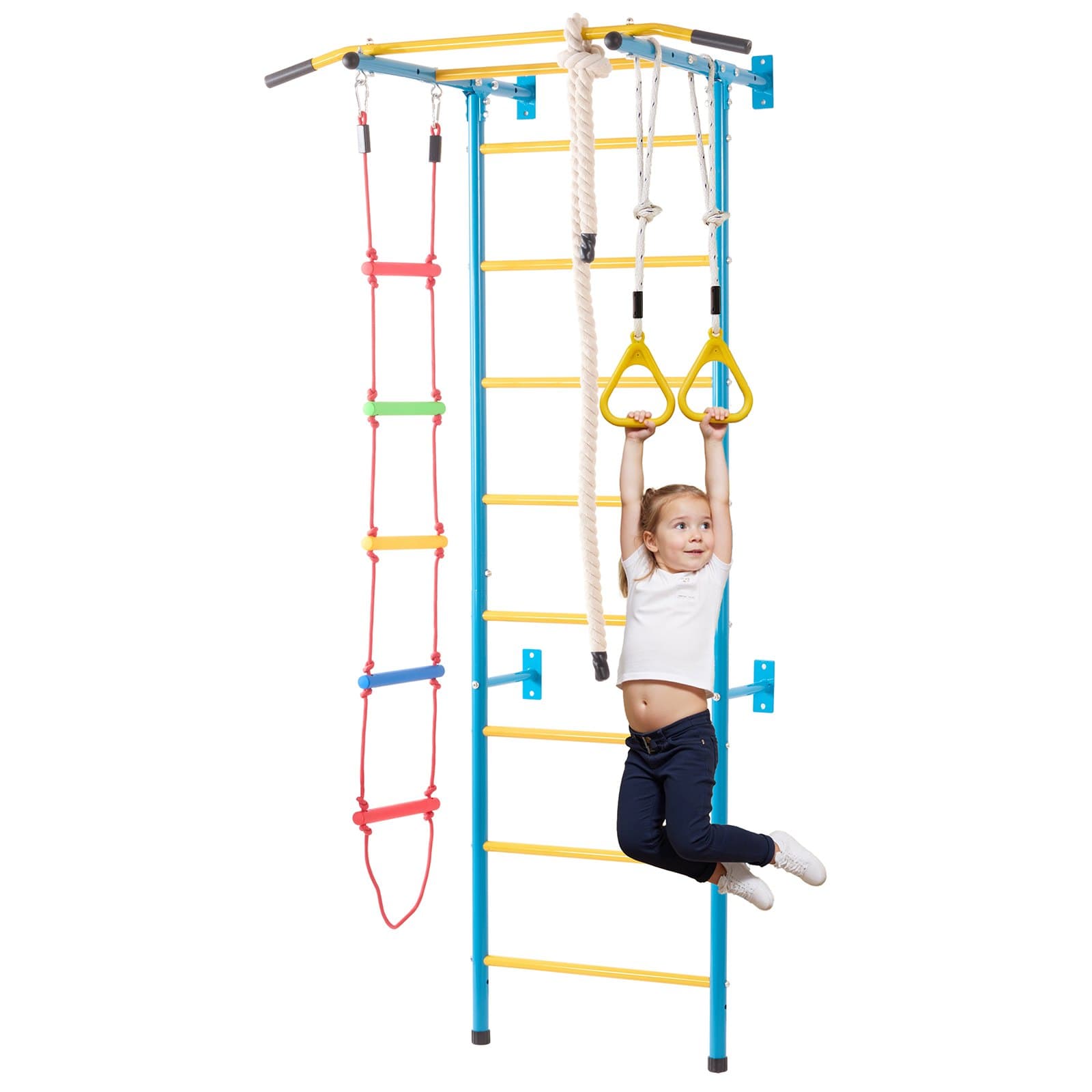 Sprossenwand Turnwand Klettergerüst für Kinder ab 3 Jahren, 5-in-1-Set
