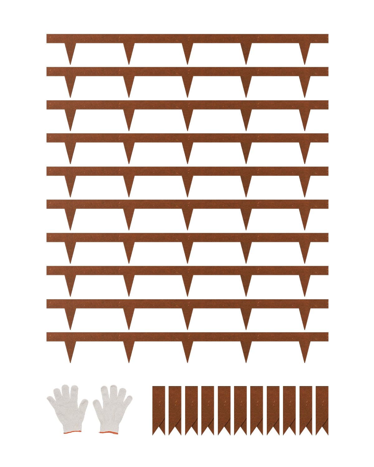 Rasenkante 10er-Set, 1016 x 114,3 x 1,5 mm, rostbeständig