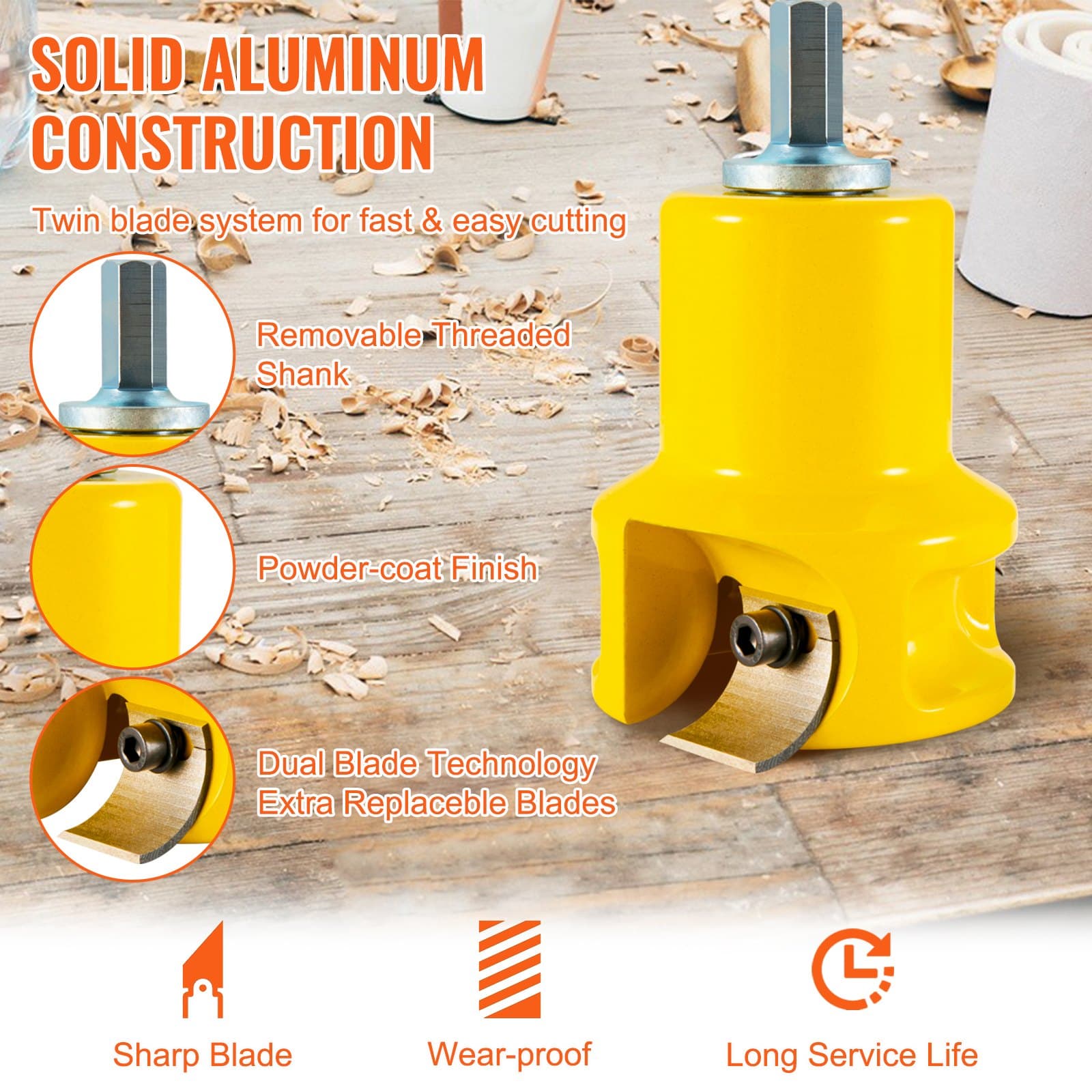 Broca Forstner Zapfenschneider 38 mm, 4 cuchillas, amarilla