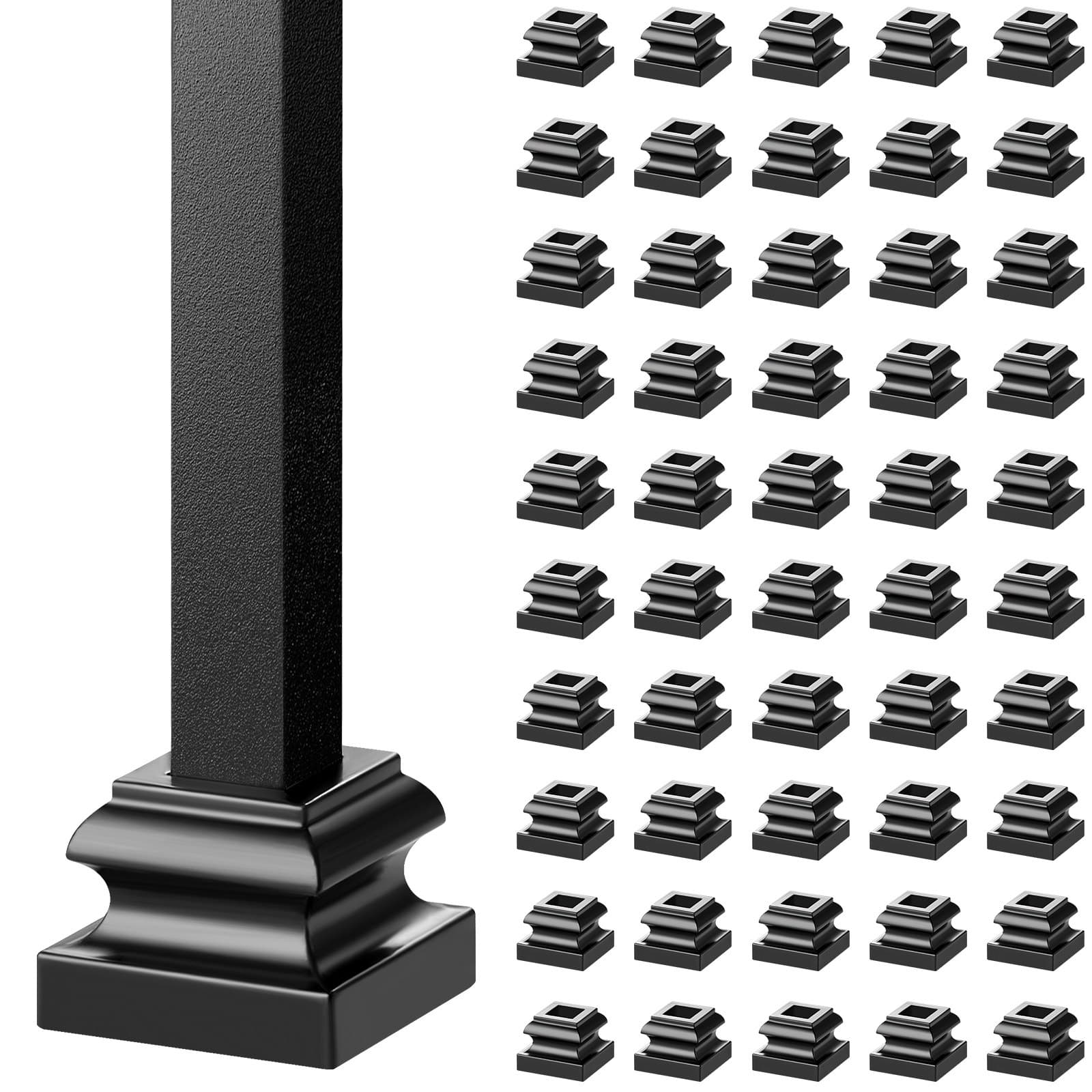 50er-Set Pfostenträger Aluminium 34,5 x 34,5 x 26,5 mm